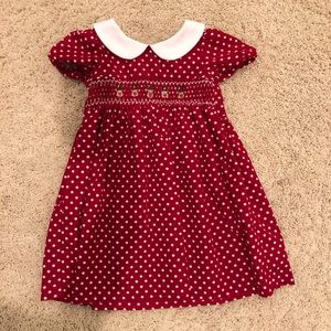Toddler girl Mia Juliana smocked Christmas reindeer dress 2T EUC